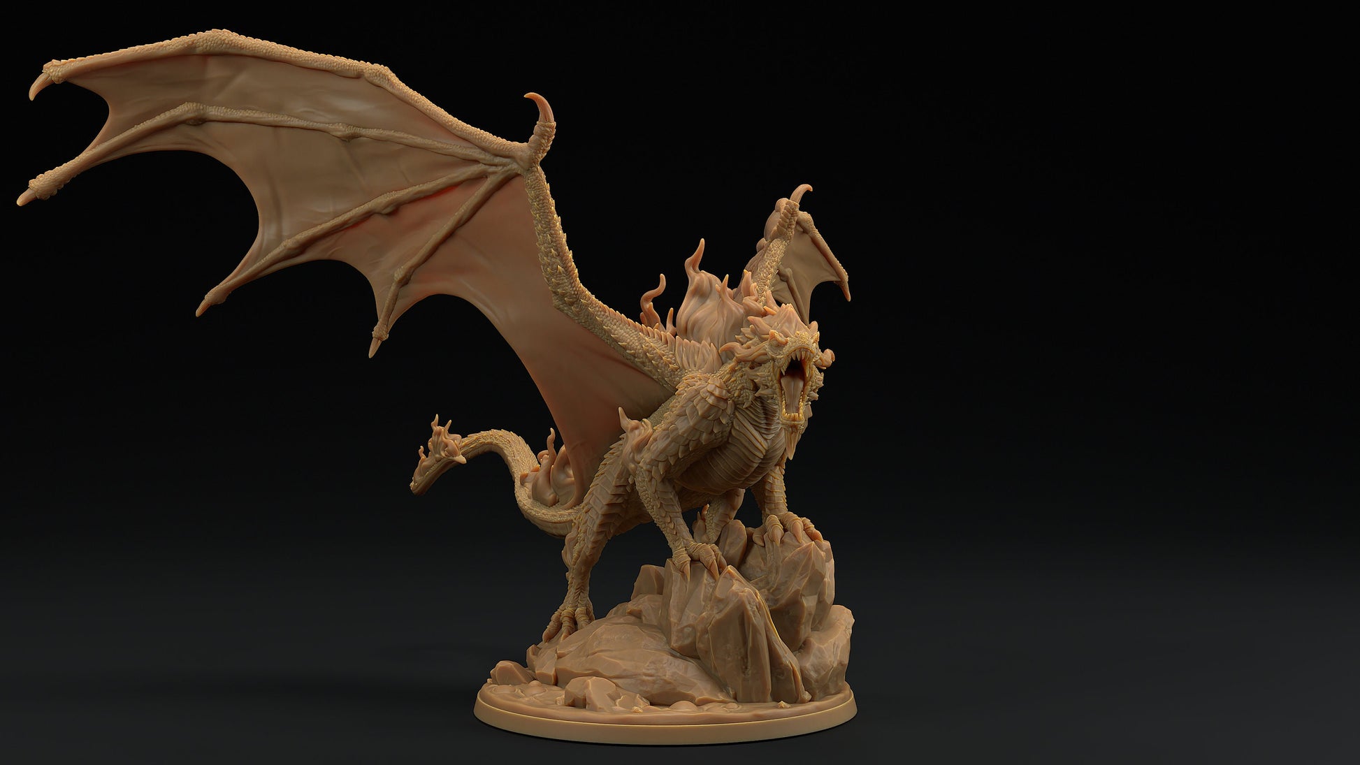 Infernorthor | Dragon Trappers Lodge | Draconic Tyrant | Fire Storm Dragon | 32mm Scale Resin Printed Tabletop RPG Figure For DND 5E