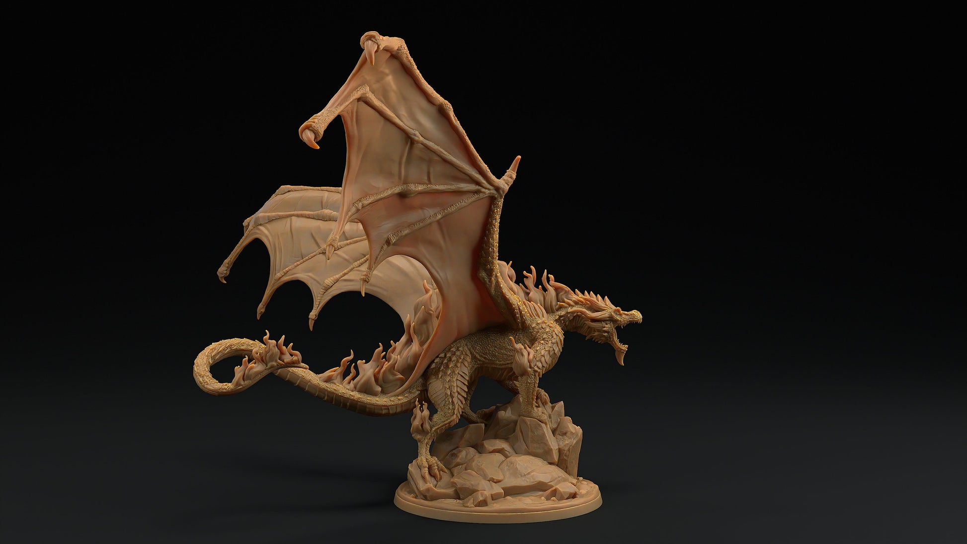 Infernorthor | Dragon Trappers Lodge | Draconic Tyrant | Fire Storm Dragon | 32mm Scale Resin Printed Tabletop RPG Figure For DND 5E