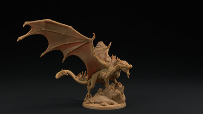 Infernorthor | Dragon Trappers Lodge | Draconic Tyrant | Fire Storm Dragon | 32mm Scale Resin Printed Tabletop RPG Figure For DND 5E
