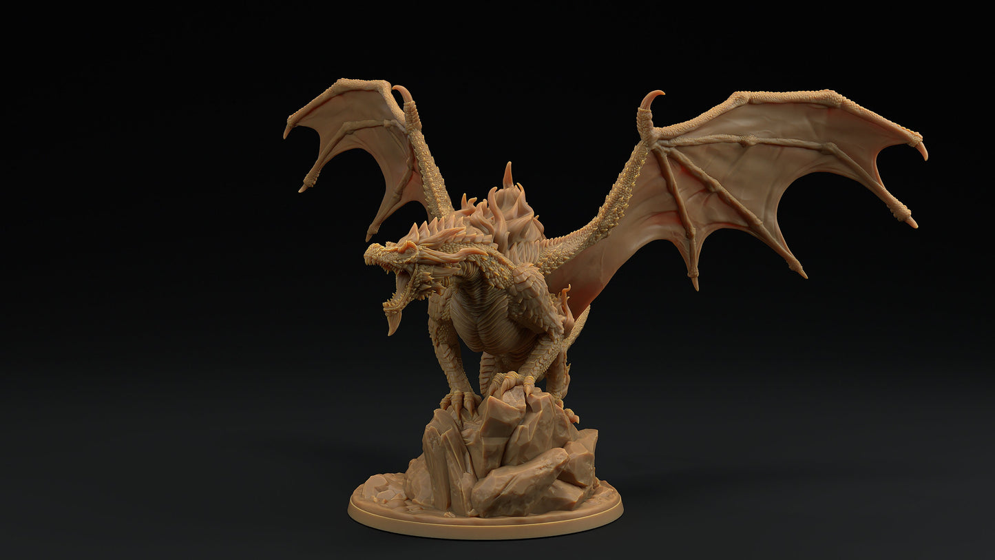 Infernorthor | Dragon Trappers Lodge | Draconic Tyrant | Fire Storm Dragon | 32mm Scale Resin Printed Tabletop RPG Figure For DND 5E