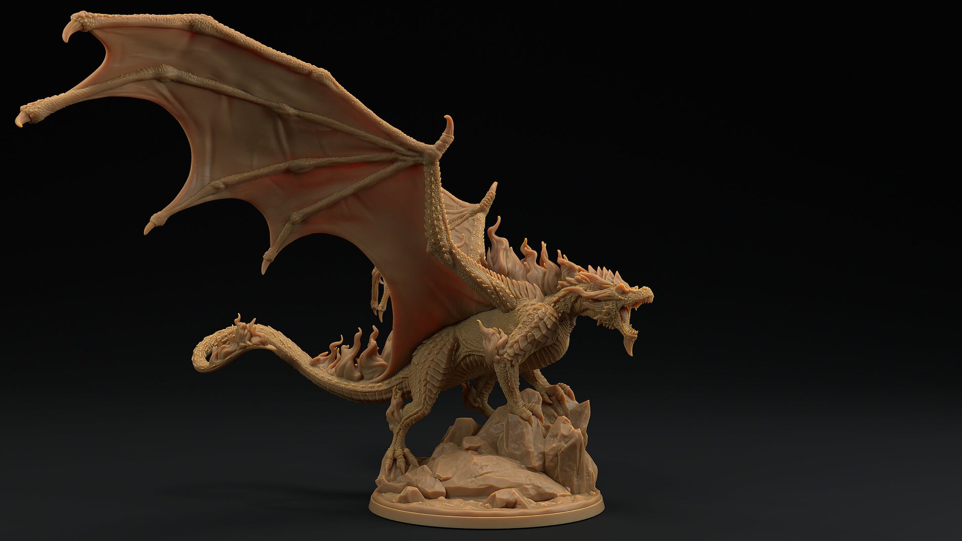 Infernorthor | Dragon Trappers Lodge | Draconic Tyrant | Fire Storm Dragon | 32mm Scale Resin Printed Tabletop RPG Figure For DND 5E