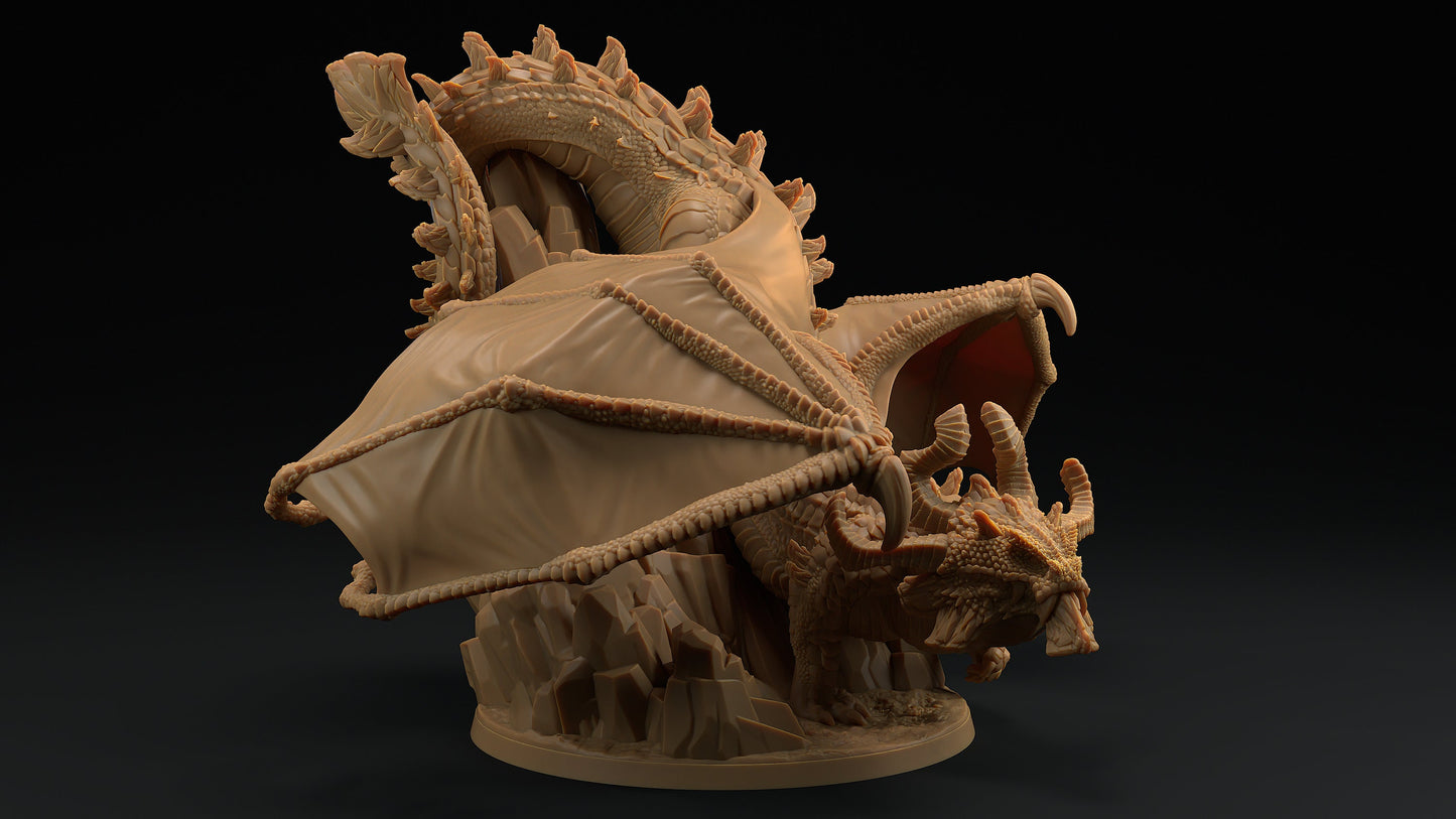 Grimgoreth | Dragon Trappers Lodge | Draconic Tyrant | Mountain Dragon | 32mm Scale Resin Printed Tabletop RPG Figure For DND 5E