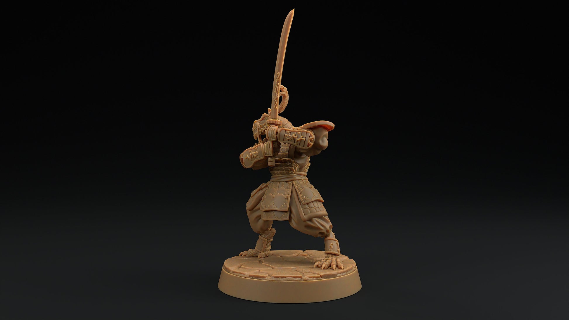 Ryuji Jadescale | Dragon Trappers Lodge | Draconic Hero | Samurai Dragonborn | 32mm Scale Resin Printed Tabletop RPG Figure For DND 5E