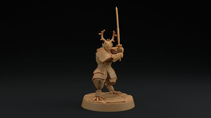 Ryuji Jadescale | Dragon Trappers Lodge | Draconic Hero | Samurai Dragonborn | 32mm Scale Resin Printed Tabletop RPG Figure For DND 5E