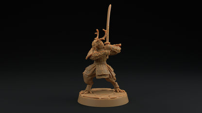 Ryuji Jadescale | Dragon Trappers Lodge | Draconic Hero | Samurai Dragonborn | 32mm Scale Resin Printed Tabletop RPG Figure For DND 5E