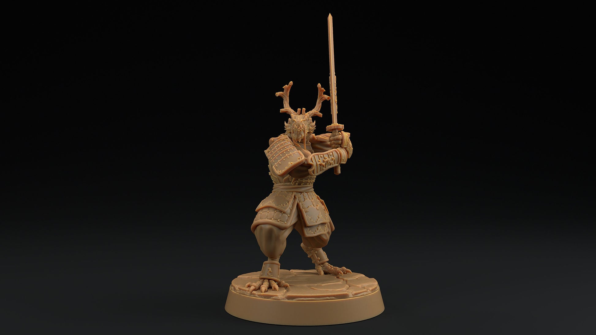 Ryuji Jadescale | Dragon Trappers Lodge | Draconic Hero | Samurai Dragonborn | 32mm Scale Resin Printed Tabletop RPG Figure For DND 5E