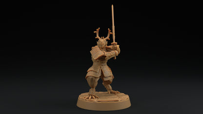 Ryuji Jadescale | Dragon Trappers Lodge | Draconic Hero | Samurai Dragonborn | 32mm Scale Resin Printed Tabletop RPG Figure For DND 5E