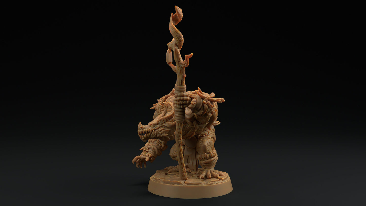 Thorneclaw Primal Caller | Dragon Trappers Lodge | Draconic Hero | Shaman Dragonborn | 32mm Scale Resin Printed Tabletop RPG Figure For DND