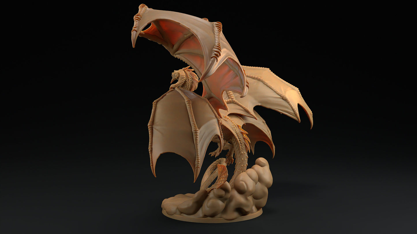 Zephys | Dragon Trappers Lodge | Draconic Tyrant | Wind Dragon | 32mm Scale Resin Printed Tabletop RPG Figure For DND 5E