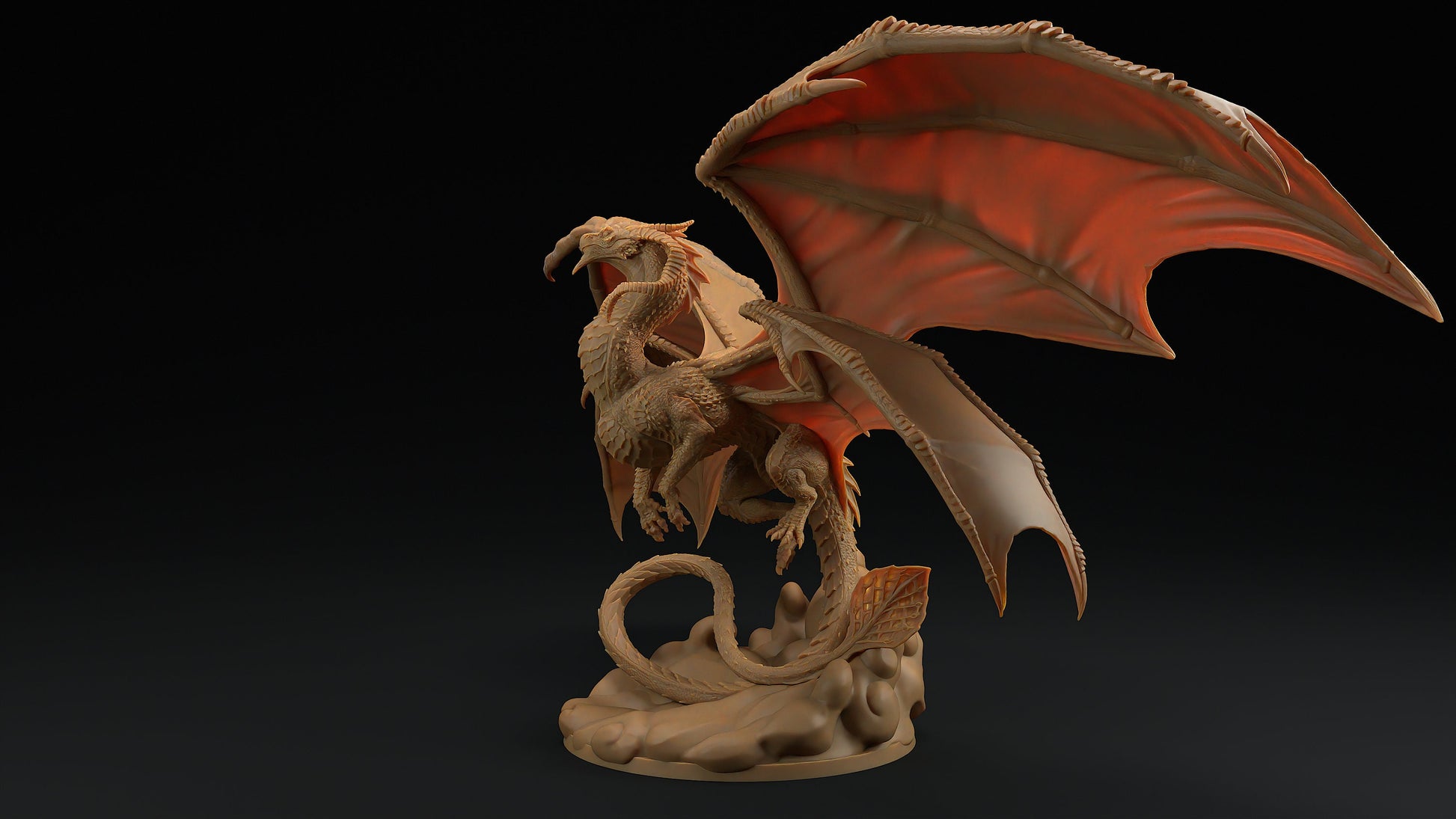 Zephys | Dragon Trappers Lodge | Draconic Tyrant | Wind Dragon | 32mm Scale Resin Printed Tabletop RPG Figure For DND 5E