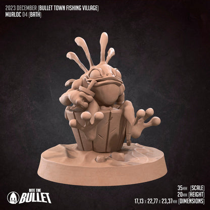 Aquarian Menace Set | Bite The Bullet | Bullet Town Fishing Village | 35mm Scale Resin Printed Tabletop RPG Miniature Figures For DND 5E