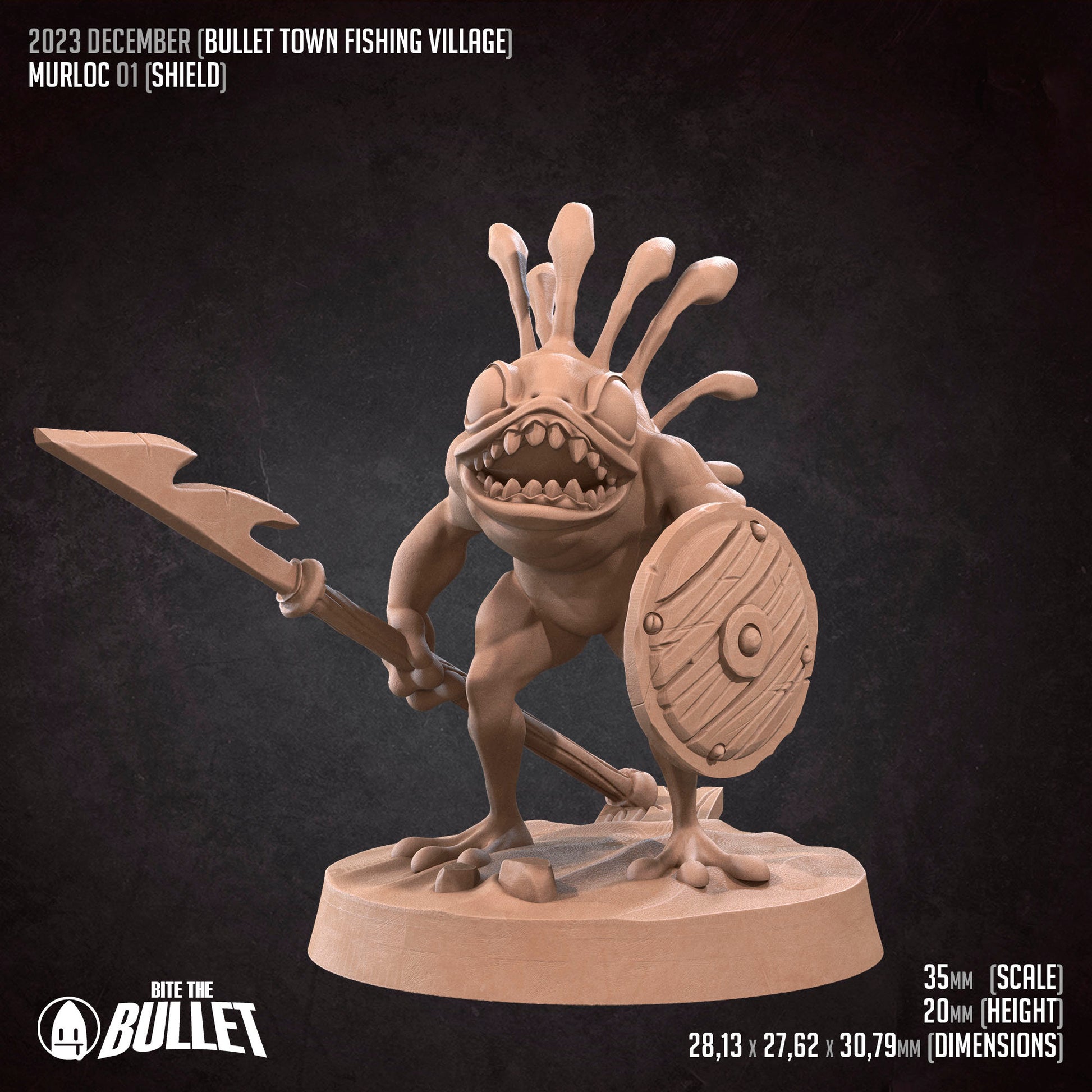 Aquarian Menace Set | Bite The Bullet | Bullet Town Fishing Village | 35mm Scale Resin Printed Tabletop RPG Miniature Figures For DND 5E