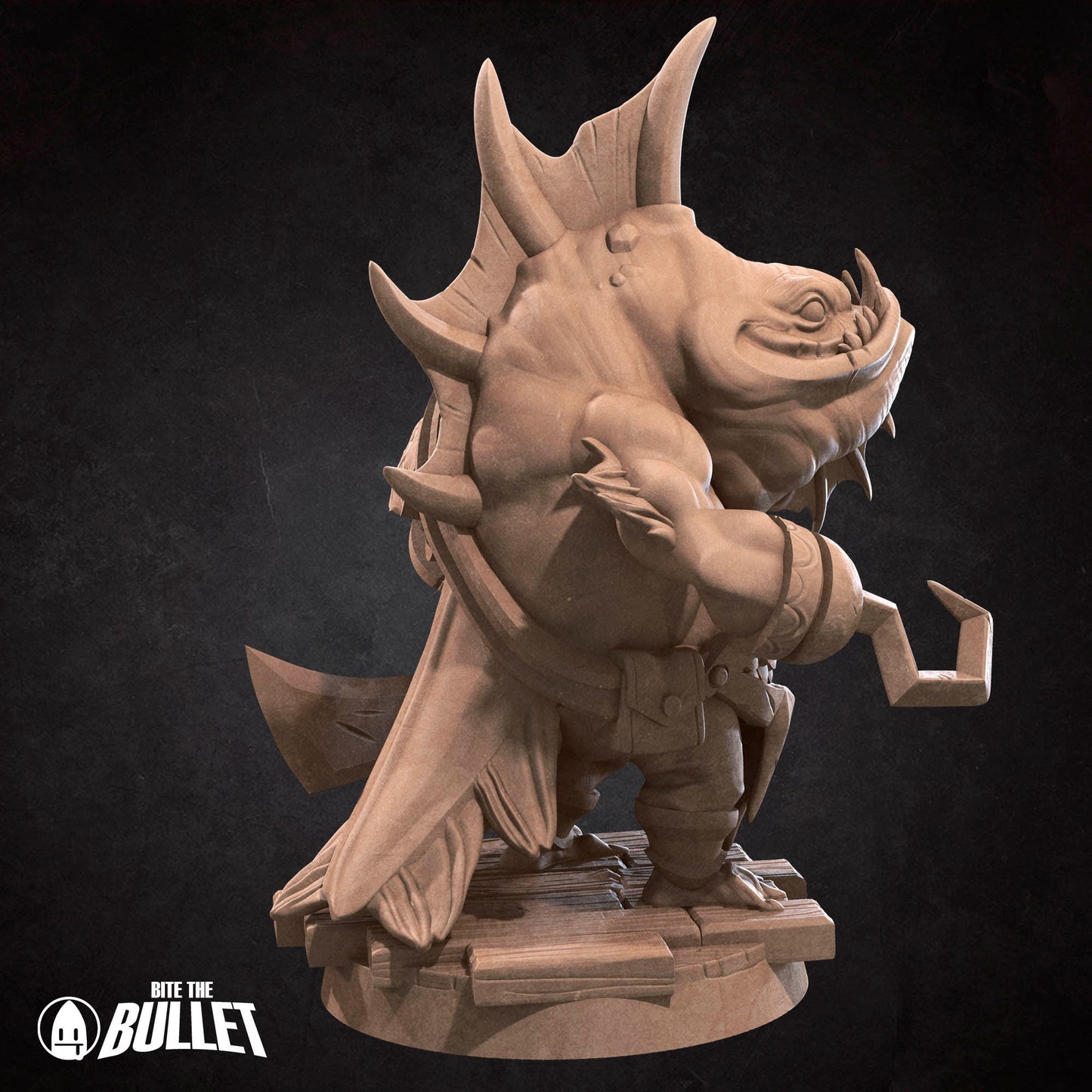 Locathah Hook Brute | Bite The Bullet | Bullet Town Fishing Village | 35mm Scale Resin Printed Tabletop RPG Miniature Figures For DND 5E