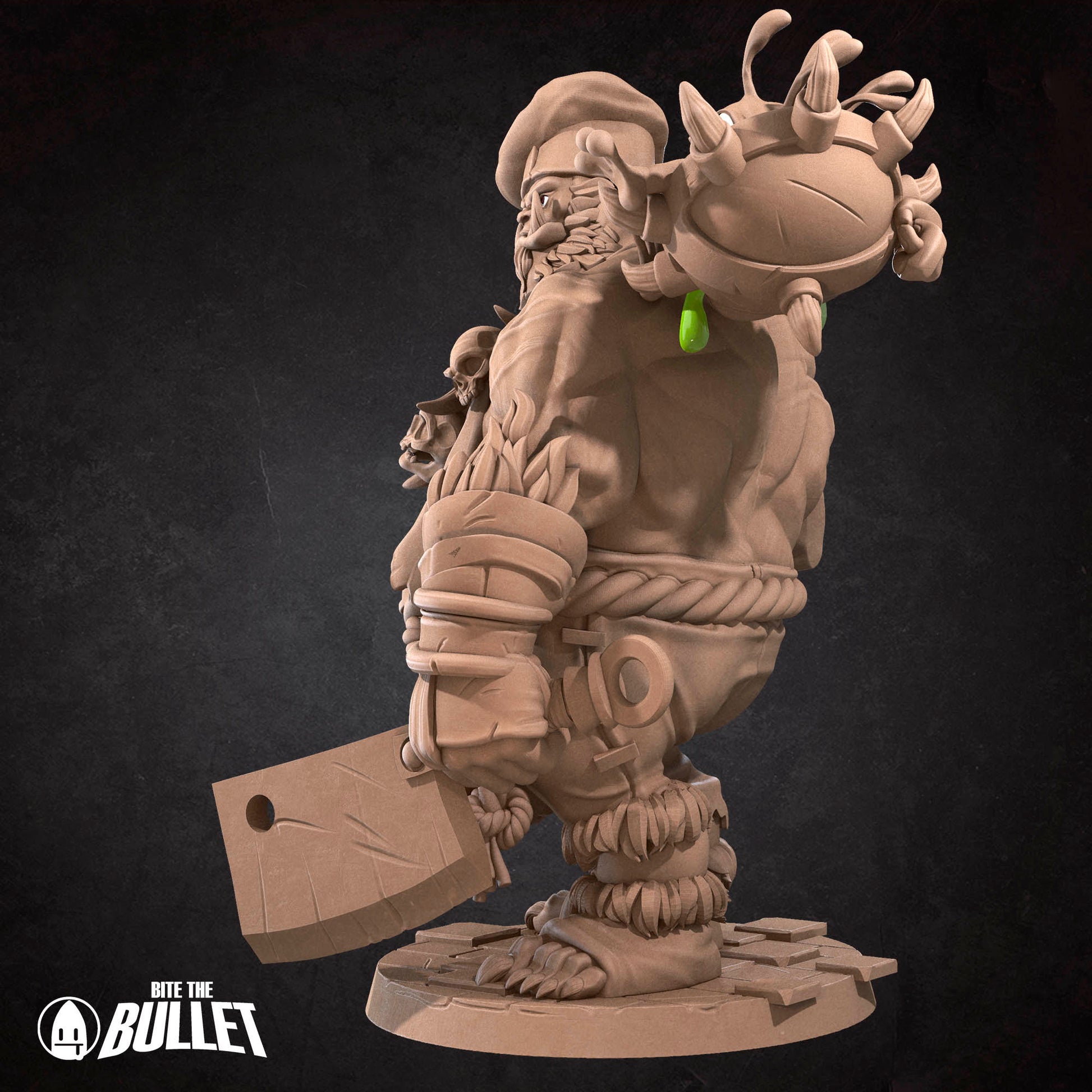 Ogre Chef | Bite The Bullet | Bullet Town Fishing Village | 35mm Scale Resin Printed Tabletop RPG Miniature Figures For DND 5E