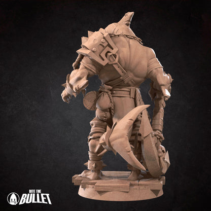 Sharkfolk Bandit Boss | Bite The Bullet | Bullet Town Fishing Village | 35mm Scale Resin Printed Tabletop RPG Miniature Figures For DND 5E