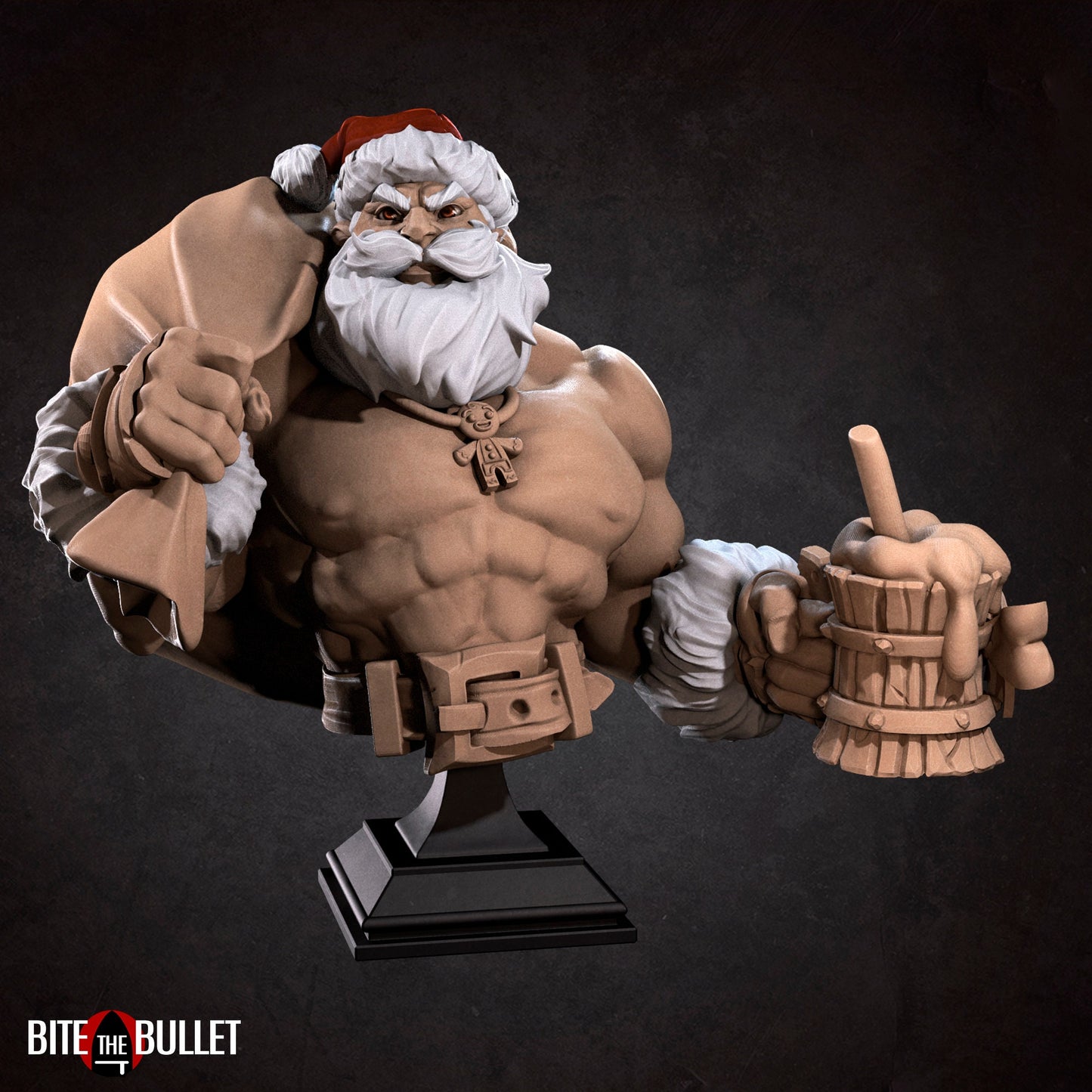 Klaus Bust | Bite The Bullet | Sexy Santa | Bullet Town Christmas | 35mm Scale Resin Printed Tabletop RPG Miniature Figures For DND 5E