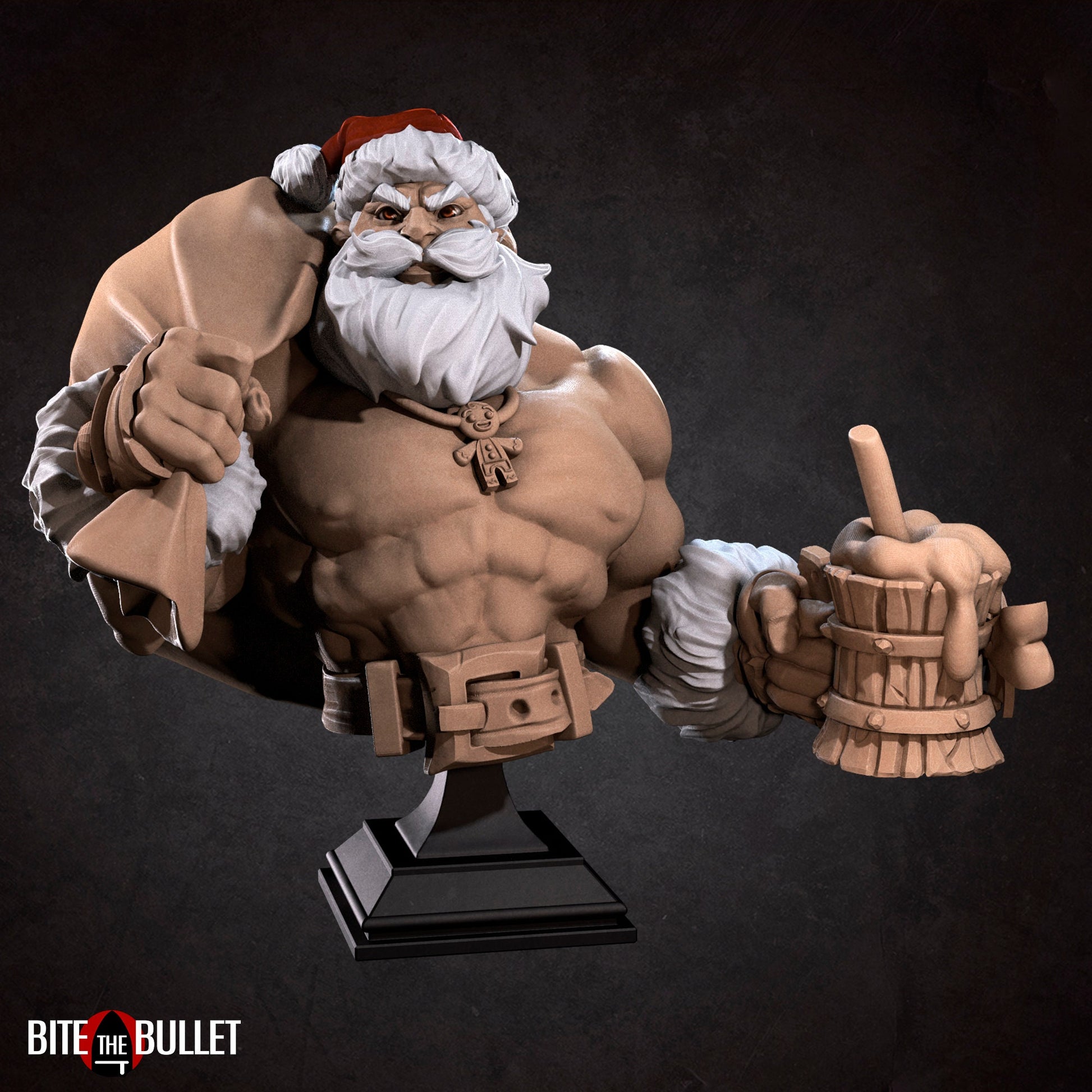 Klaus Bust | Bite The Bullet | Sexy Santa | Bullet Town Christmas | 35mm Scale Resin Printed Tabletop RPG Miniature Figures For DND 5E
