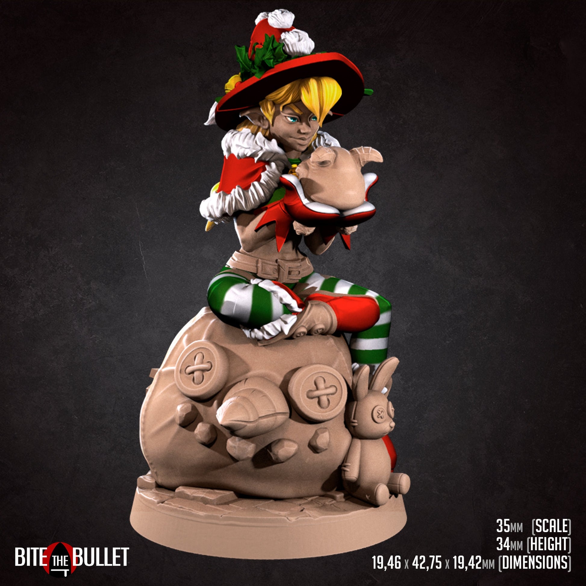 Jingle | NSFW Option | Bite The Bullet | Bullet Town Christmas | 35mm Scale Resin Printed Tabletop RPG Miniature Figures For DND 5E