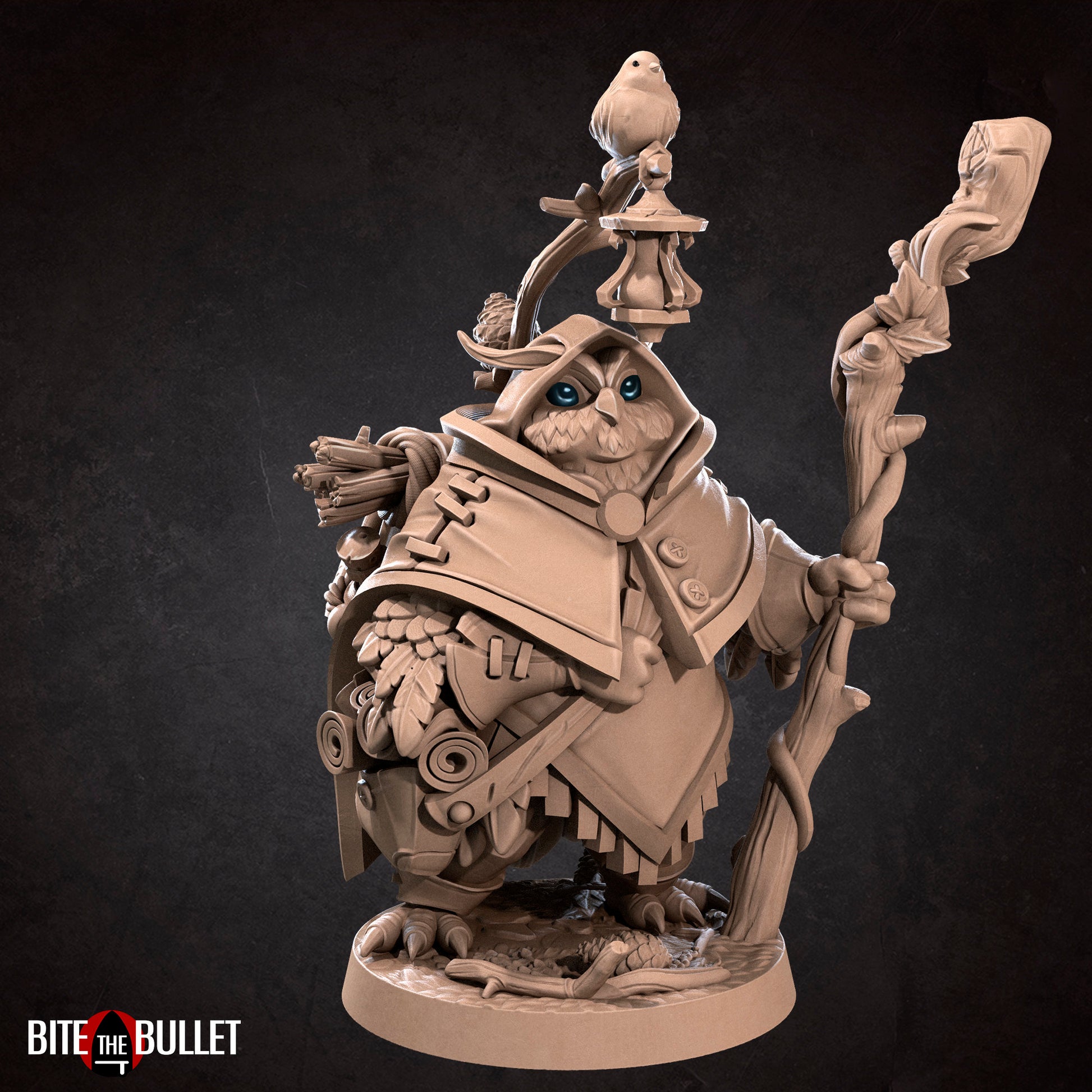 Forest Keeper Owlfolk | Bite The Bullet | Bullet Town Christmas | 35mm Scale Resin Printed Tabletop RPG Miniature Figures For DND 5E