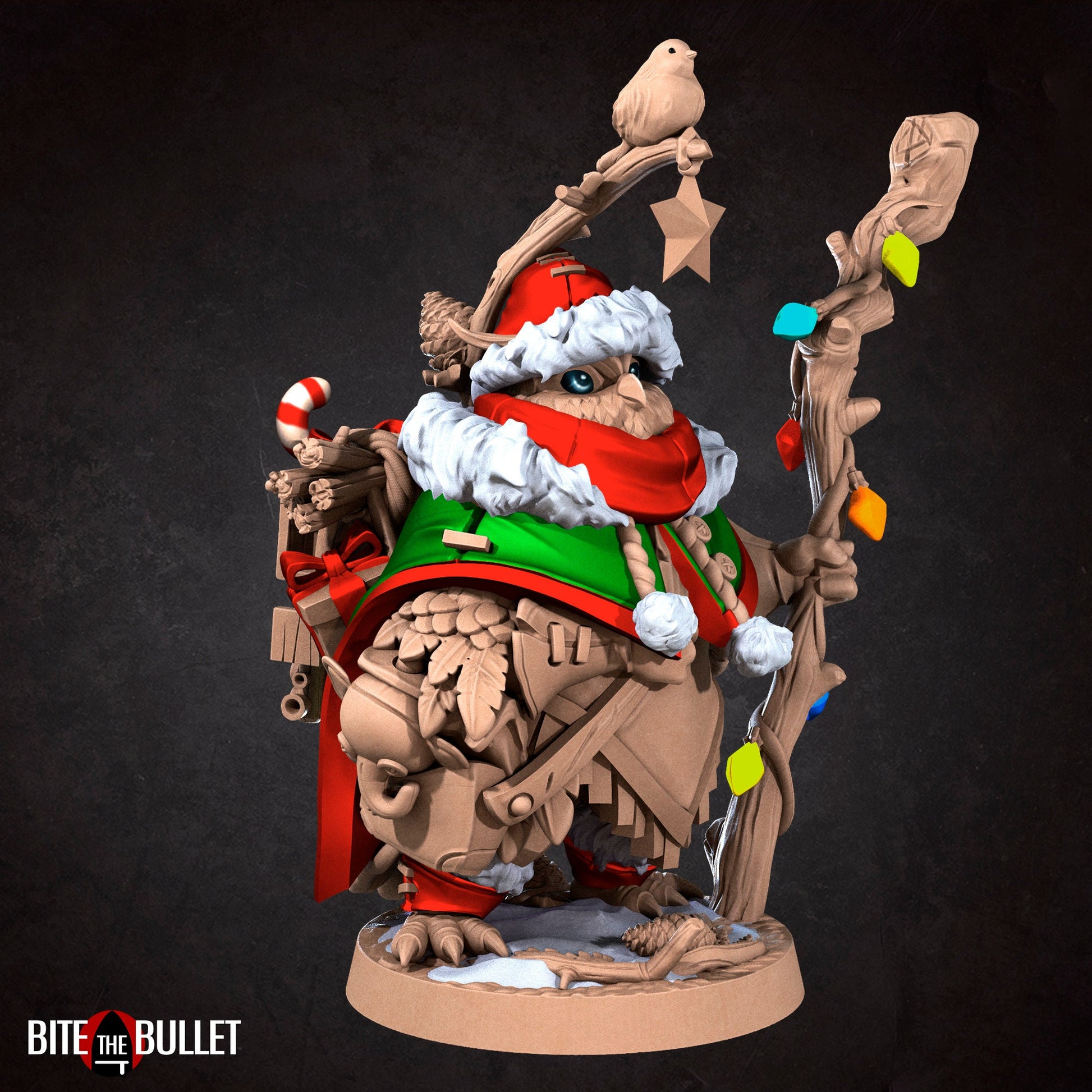 Forest Keeper Owlfolk | Bite The Bullet | Bullet Town Christmas | 35mm Scale Resin Printed Tabletop RPG Miniature Figures For DND 5E