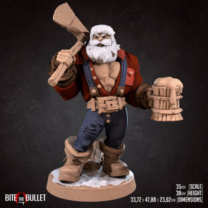 Klaus | Bite The Bullet | Sexy Santa | Bullet Town Christmas | 35mm Scale Resin Printed Tabletop RPG Miniature Figures For DND 5E