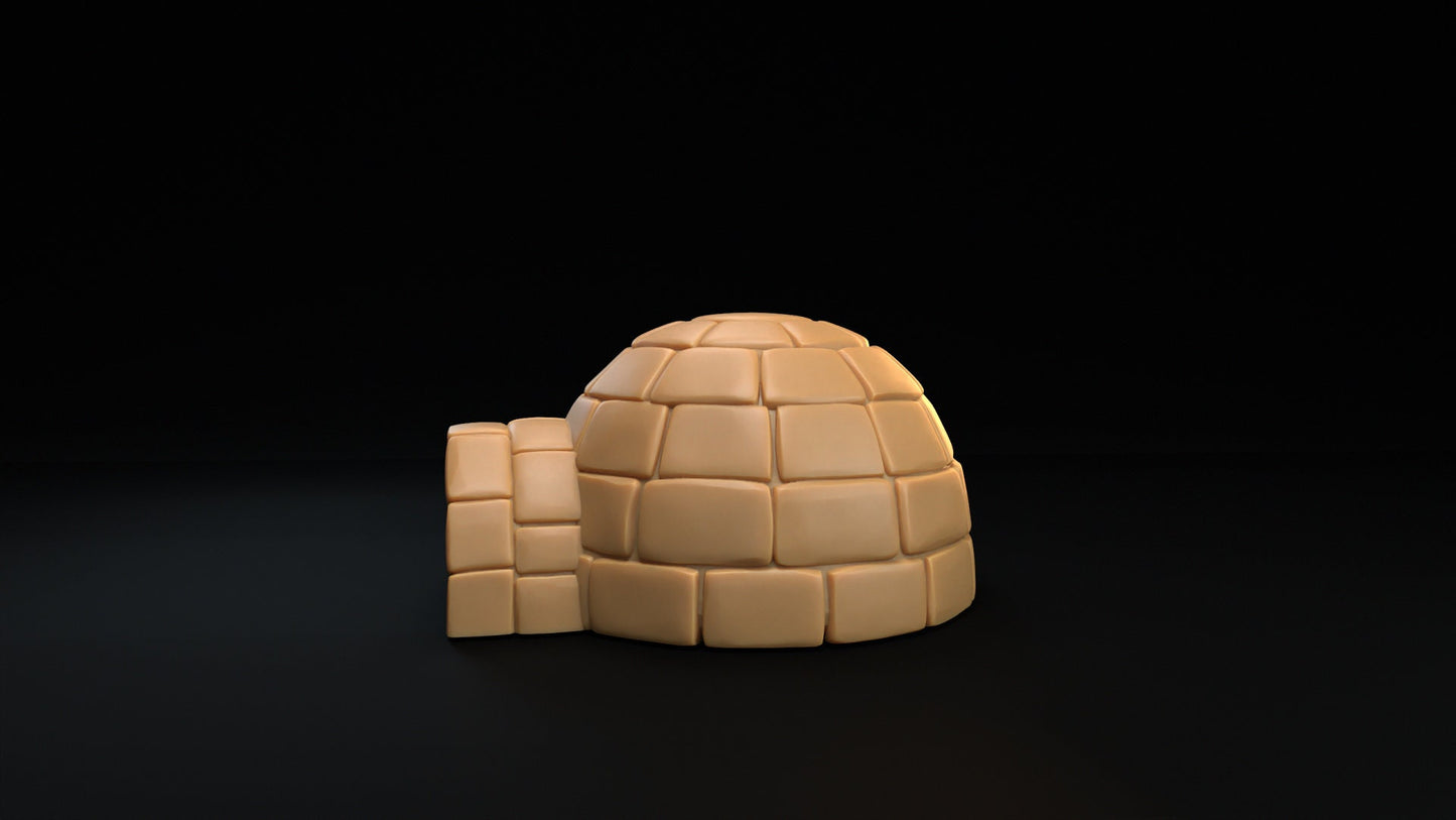 Igloo | Dragon Trappers Lodge | Winter Advent Calendar | 32mm Scale Resin Printed Tabletop RPG Terrain For DND 5E and One Page Rules