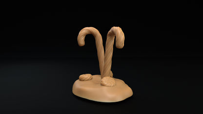 Giant Candy Canes | Dragon Trappers Lodge | Winter Advent Calendar | 32mm Scale Resin Printed Tabletop RPG Terrain For DND 5E and OPR