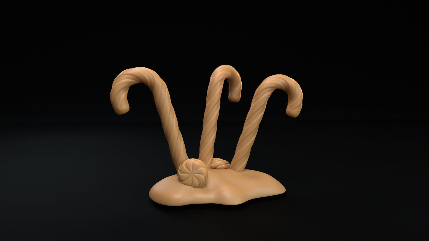Giant Candy Canes | Dragon Trappers Lodge | Winter Advent Calendar | 32mm Scale Resin Printed Tabletop RPG Terrain For DND 5E and OPR