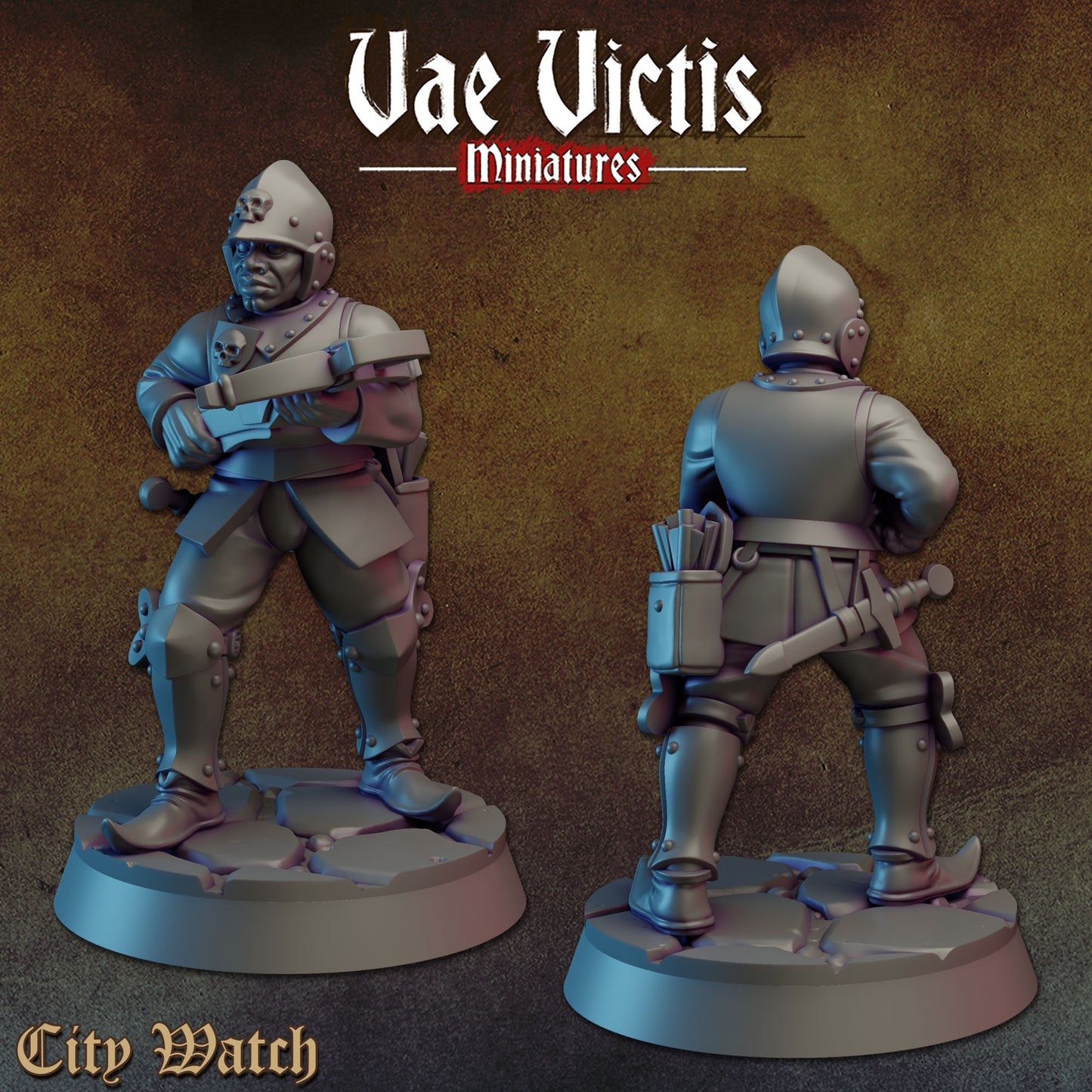 City Watch Set | Vae Victis Miniatures | Militiamen | 32mm Scale Resin Printed Tabletop RPG Figures for Tabletop Roleplaying or Wargaming