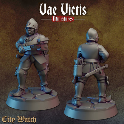 City Watch Set | Vae Victis Miniatures | Militiamen | 32mm Scale Resin Printed Tabletop RPG Figures for Tabletop Roleplaying or Wargaming