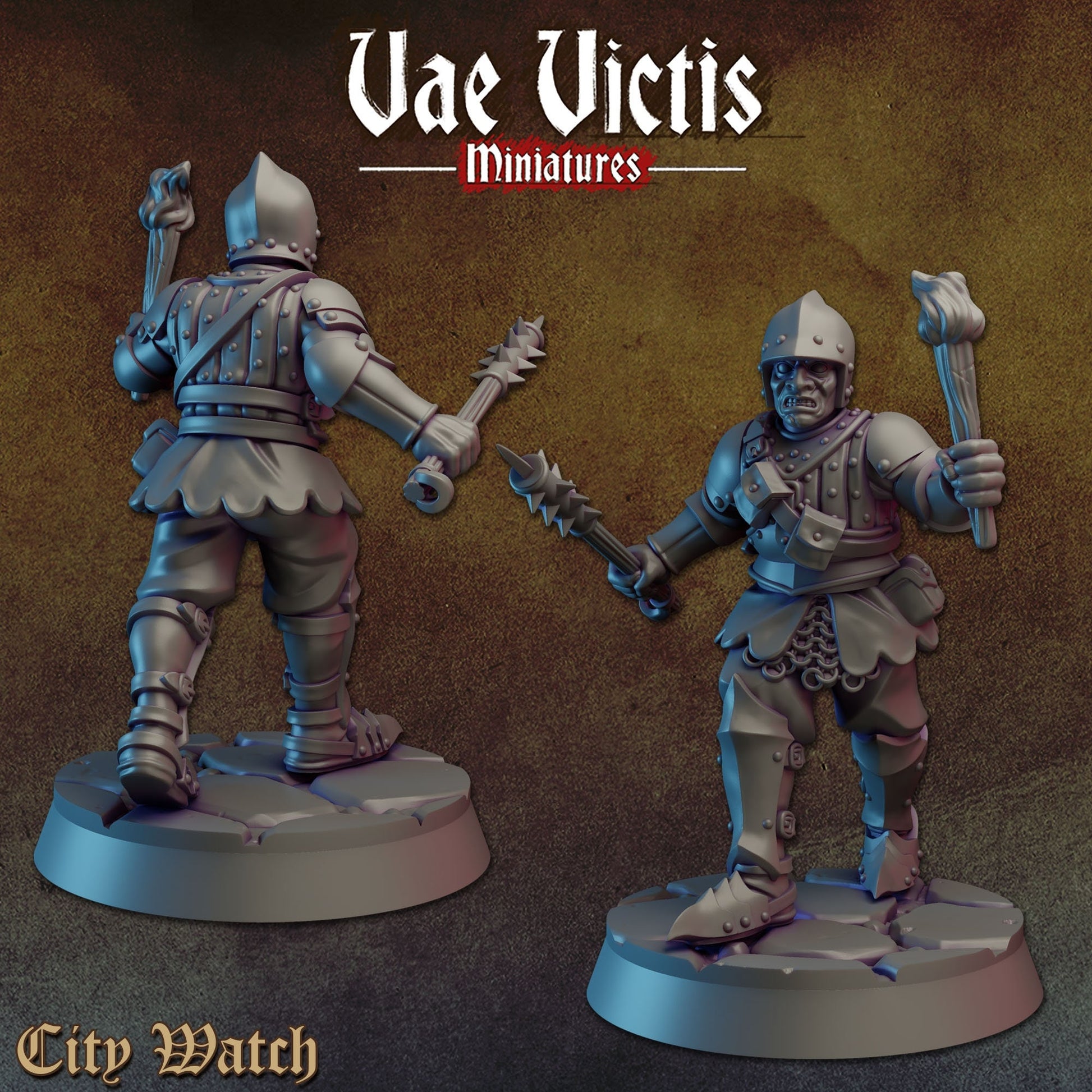 City Watch Set | Vae Victis Miniatures | Militiamen | 32mm Scale Resin Printed Tabletop RPG Figures for Tabletop Roleplaying or Wargaming