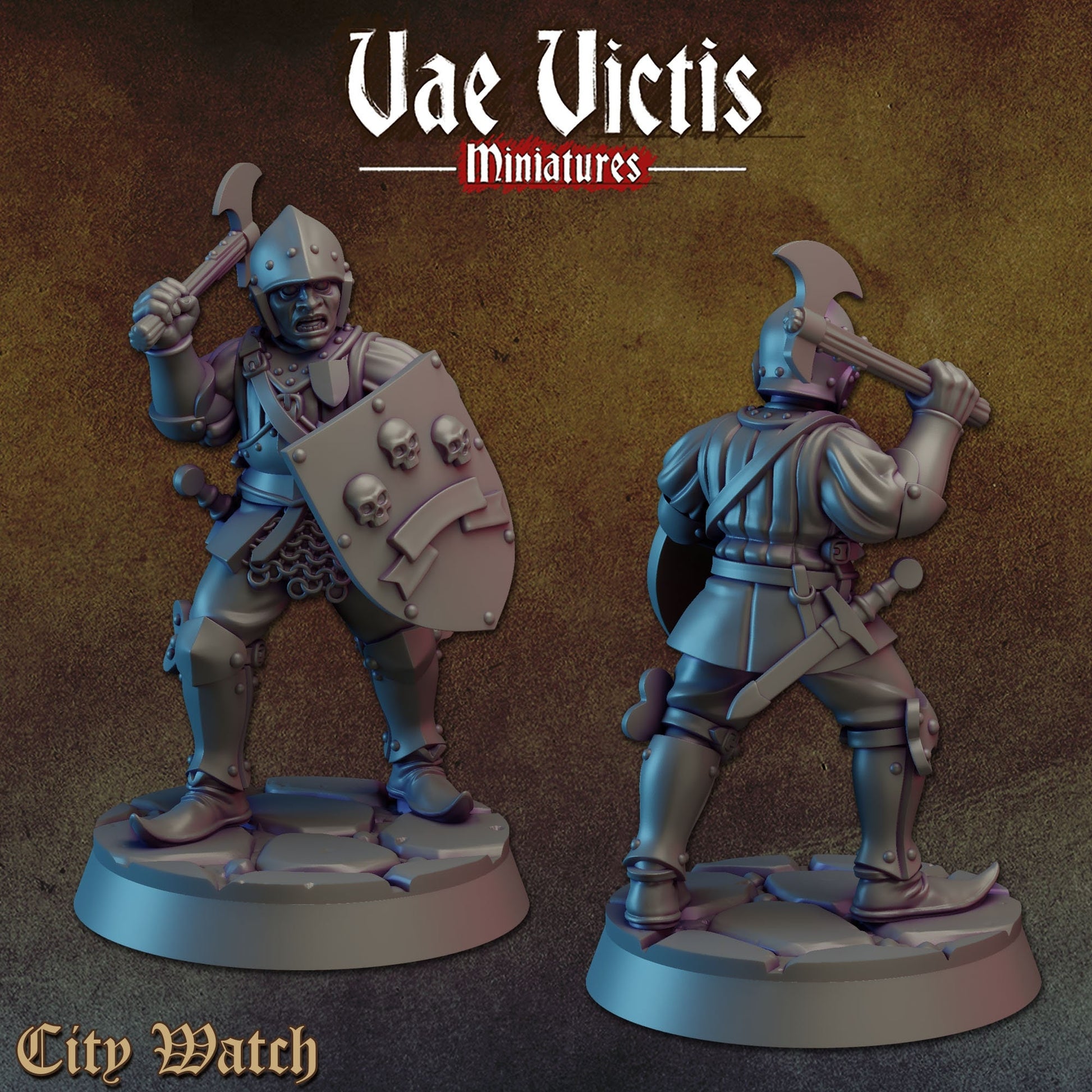 City Watch Set | Vae Victis Miniatures | Militiamen | 32mm Scale Resin Printed Tabletop RPG Figures for Tabletop Roleplaying or Wargaming