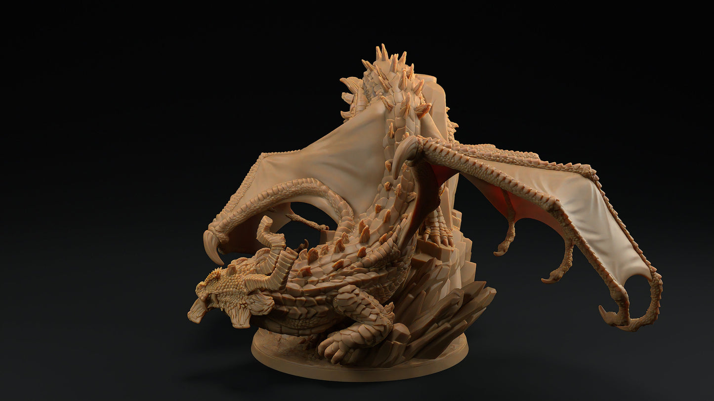 Grimgoreth | Dragon Trappers Lodge | Draconic Tyrant | Mountain Dragon | 32mm Scale Resin Printed Tabletop RPG Figure For DND 5E