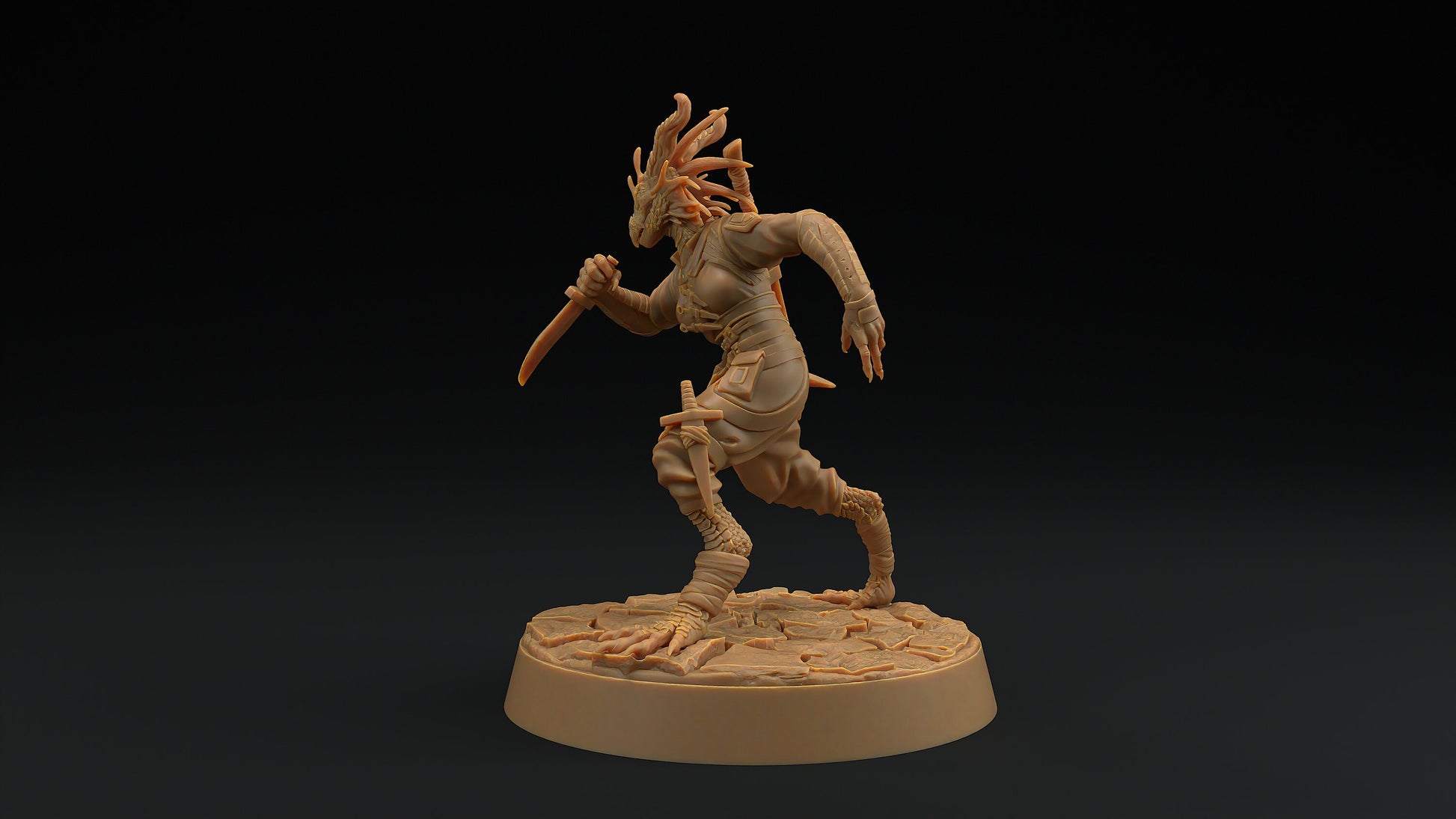 Nyxia Shadowblade | Dragon Trappers Lodge | Draconic Hero | Rogue Dragonborn | 32mm Scale Resin Printed Tabletop RPG Figure For DND 5E
