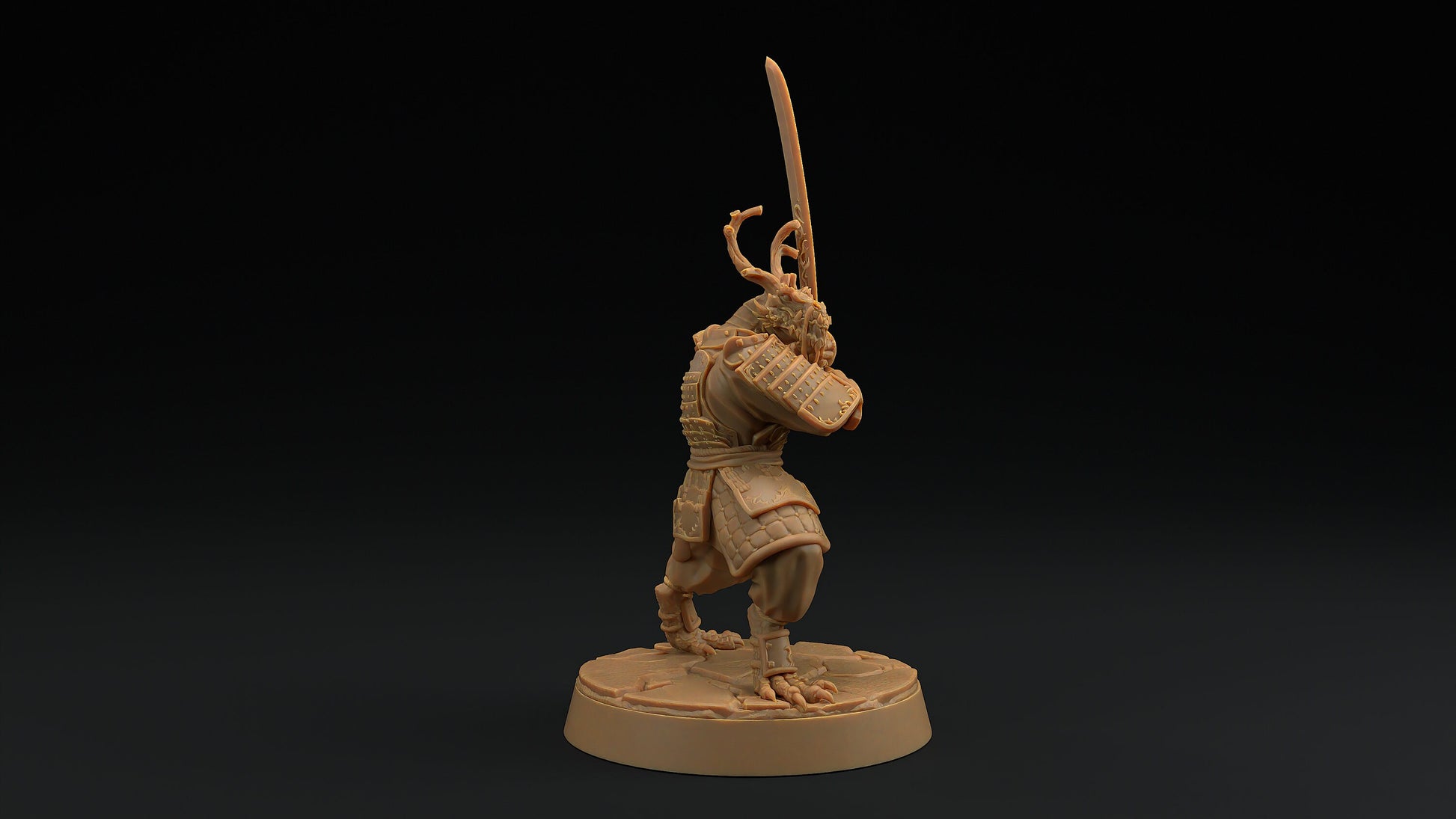 Ryuji Jadescale | Dragon Trappers Lodge | Draconic Hero | Samurai Dragonborn | 32mm Scale Resin Printed Tabletop RPG Figure For DND 5E