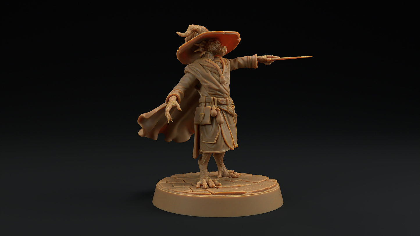Scrymir, Draco Magus | Dragon Trappers Lodge | Draconic Hero | Wizard Dragonborn | 32mm Scale Resin Printed Tabletop RPG Figure For DND 5E