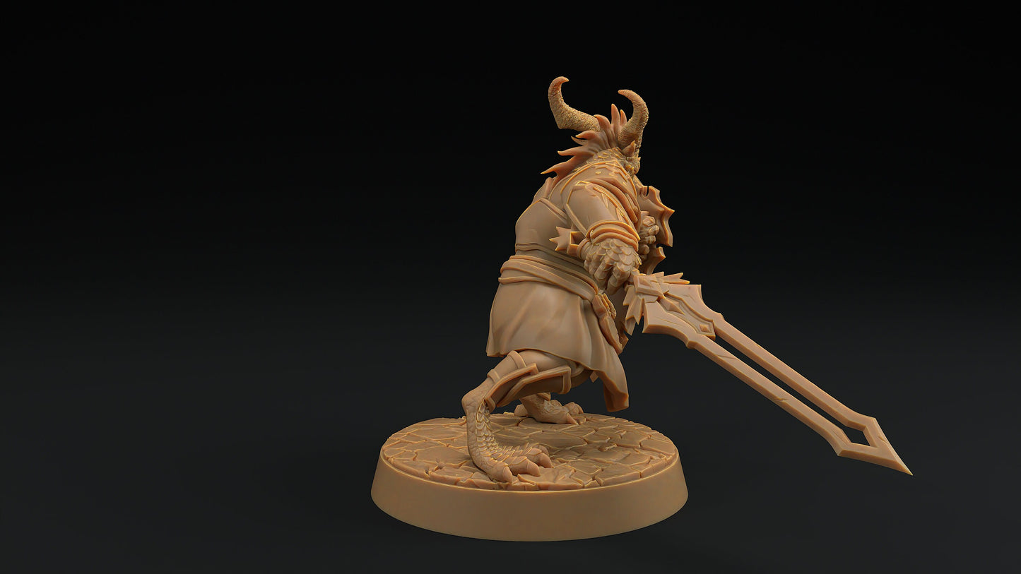 Thaedric Stormscale | Dragon Trappers Lodge | Draconic Hero | knight Dragonborn | 32mm Scale Resin Printed Tabletop RPG Figure For DND 5E