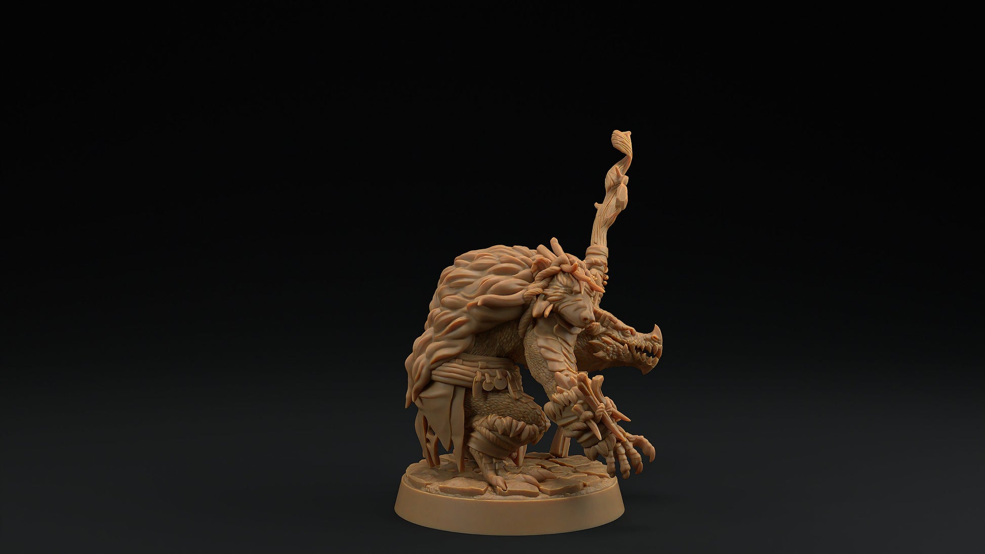 Thorneclaw Primal Caller | Dragon Trappers Lodge | Draconic Hero | Shaman Dragonborn | 32mm Scale Resin Printed Tabletop RPG Figure For DND