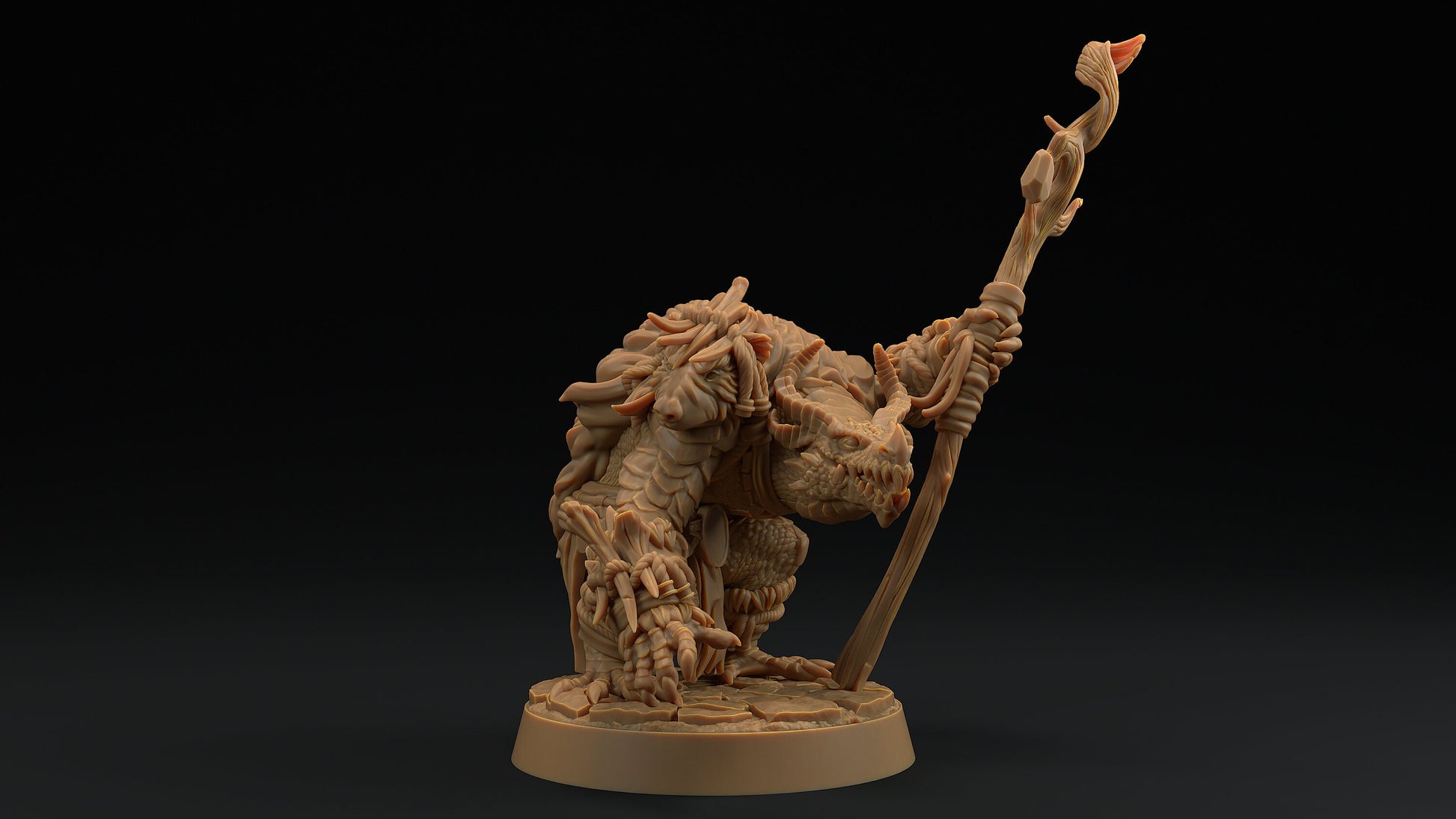 Thorneclaw Primal Caller | Dragon Trappers Lodge | Draconic Hero | Shaman Dragonborn | 32mm Scale Resin Printed Tabletop RPG Figure For DND