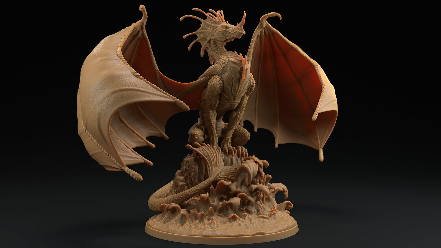 Vellithrax | Dragon Trappers Lodge | Draconic Tyrant | Tempest Storm Dragon | 32mm Scale Resin Printed Tabletop RPG Figure For DND 5E
