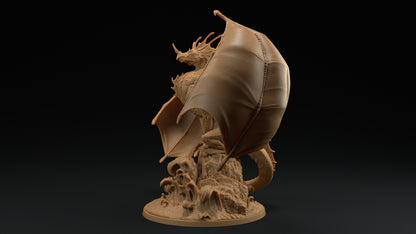 Vellithrax | Dragon Trappers Lodge | Draconic Tyrant | Tempest Storm Dragon | 32mm Scale Resin Printed Tabletop RPG Figure For DND 5E