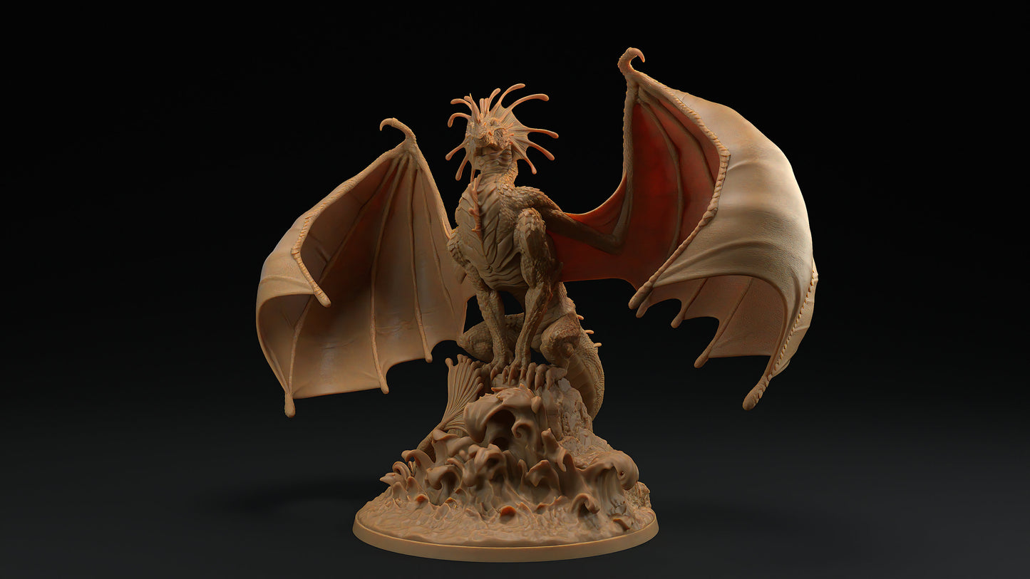 Vellithrax | Dragon Trappers Lodge | Draconic Tyrant | Tempest Storm Dragon | 32mm Scale Resin Printed Tabletop RPG Figure For DND 5E