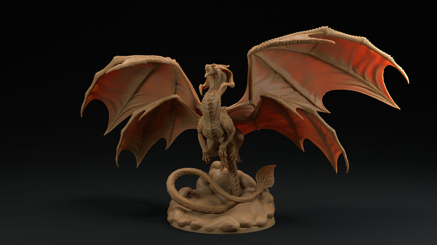 Zephys | Dragon Trappers Lodge | Draconic Tyrant | Wind Dragon | 32mm Scale Resin Printed Tabletop RPG Figure For DND 5E
