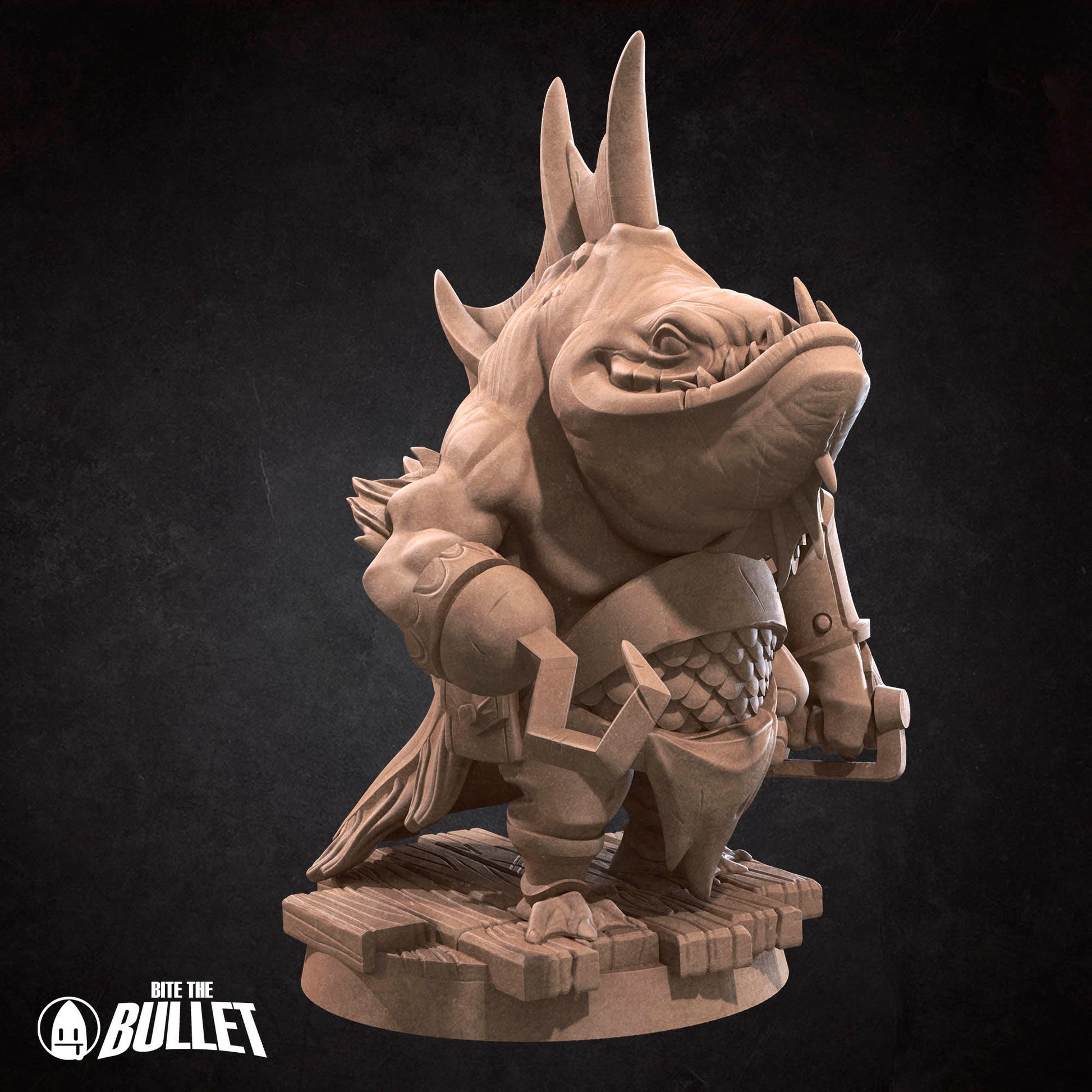 Locathah Hook Brute | Bite The Bullet | Bullet Town Fishing Village | 35mm Scale Resin Printed Tabletop RPG Miniature Figures For DND 5E