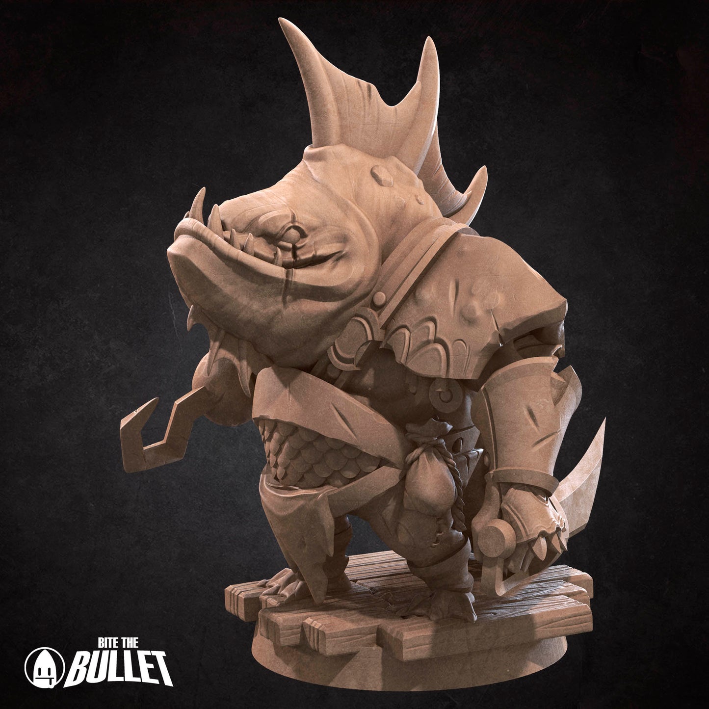 Locathah Hook Brute | Bite The Bullet | Bullet Town Fishing Village | 35mm Scale Resin Printed Tabletop RPG Miniature Figures For DND 5E