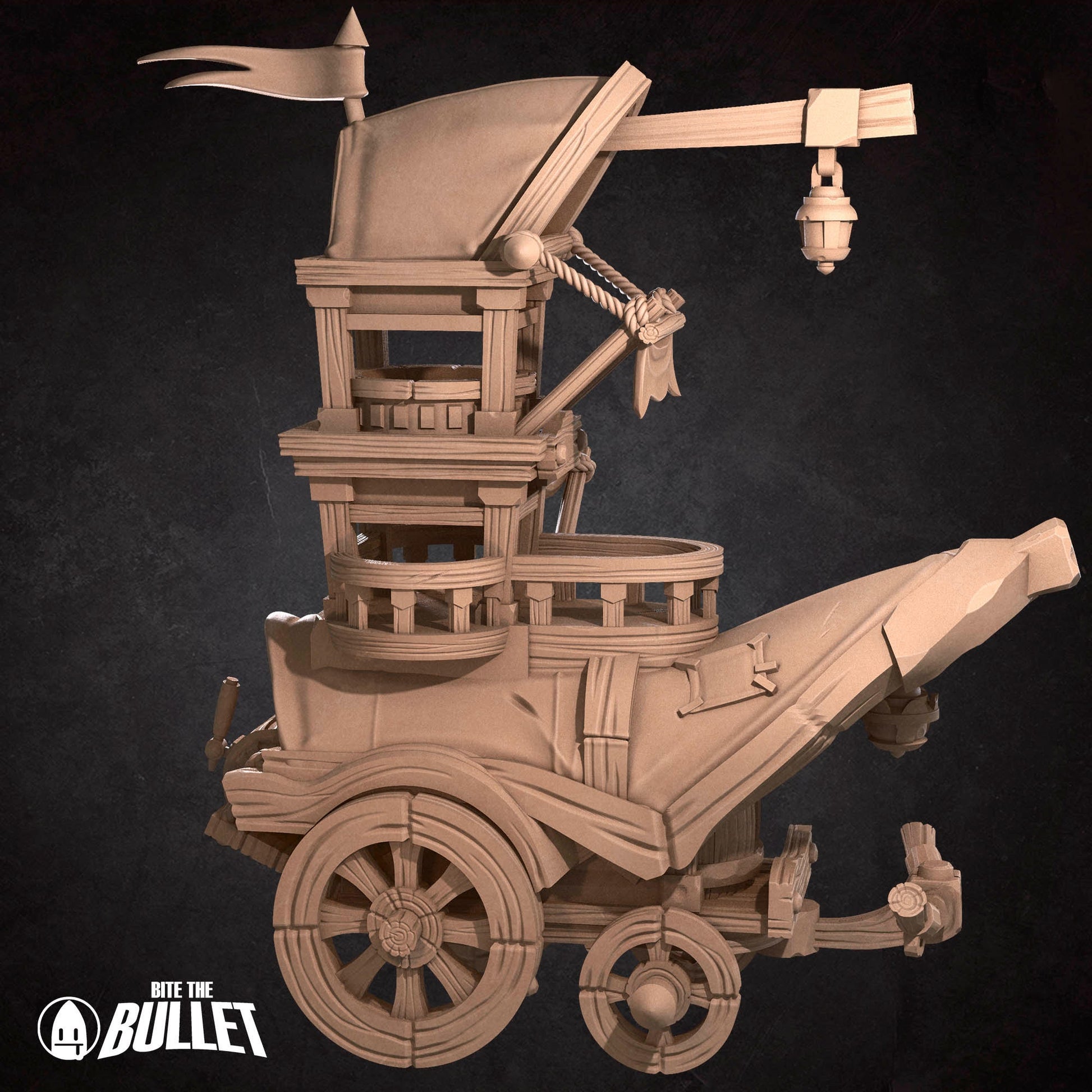 Mead Cart | Bite The Bullet | Bullet Town Fishing Village | 35mm Scale Resin Printed Tabletop RPG Miniature Figures For DND 5E