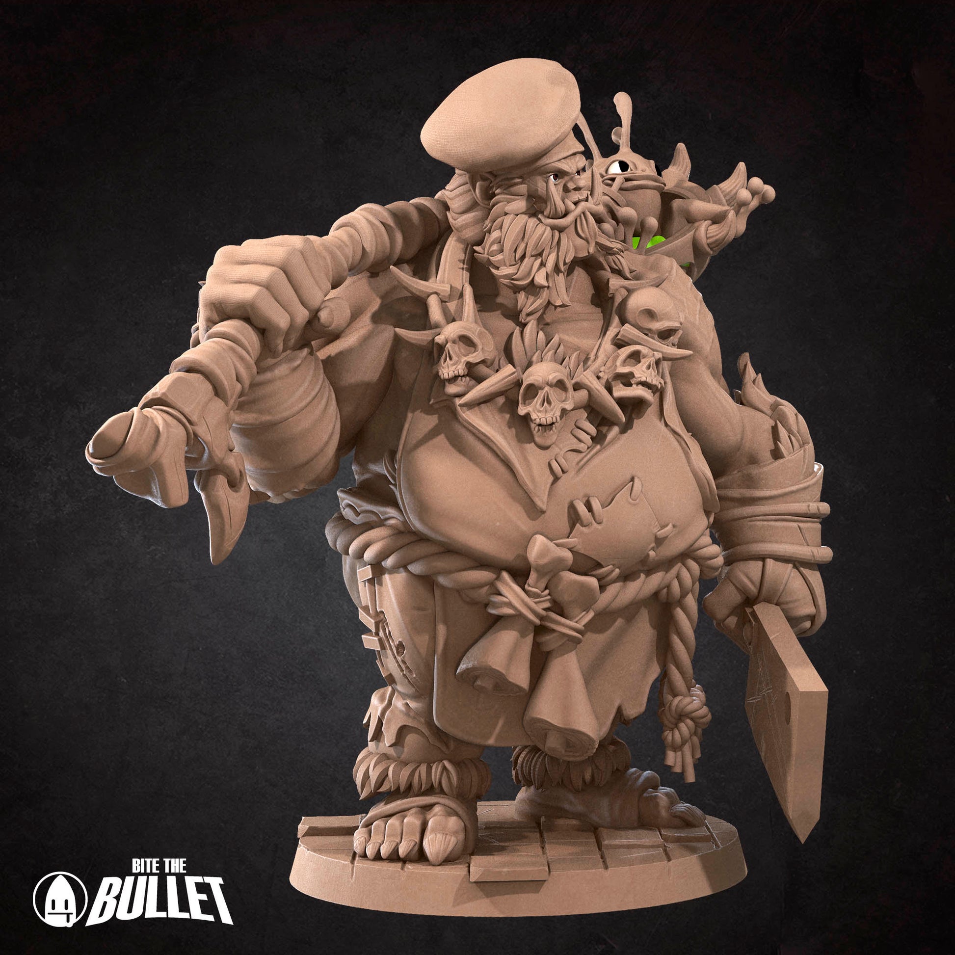Ogre Chef | Bite The Bullet | Bullet Town Fishing Village | 35mm Scale Resin Printed Tabletop RPG Miniature Figures For DND 5E