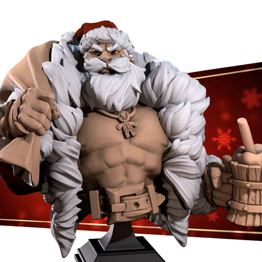 Klaus Bust | Bite The Bullet | Sexy Santa | Bullet Town Christmas | 35mm Scale Resin Printed Tabletop RPG Miniature Figures For DND 5E
