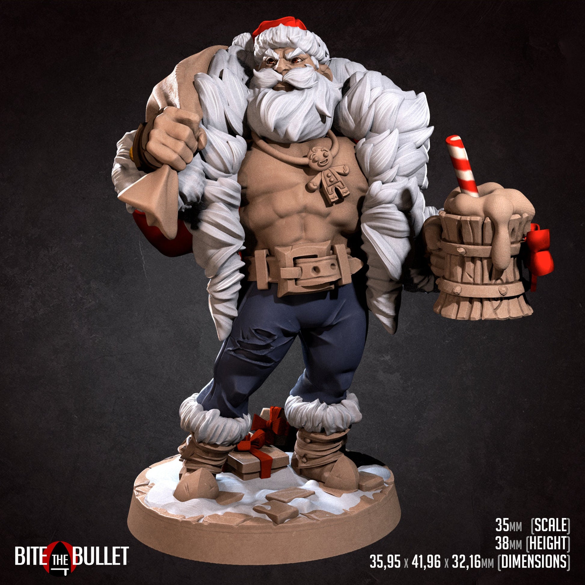 Klaus | Bite The Bullet | Sexy Santa | Bullet Town Christmas | 35mm Scale Resin Printed Tabletop RPG Miniature Figures For DND 5E