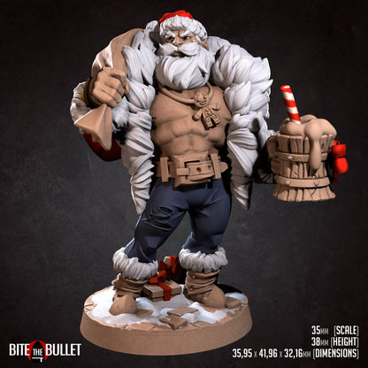 Klaus | Bite The Bullet | Sexy Santa | Bullet Town Christmas | 35mm Scale Resin Printed Tabletop RPG Miniature Figures For DND 5E